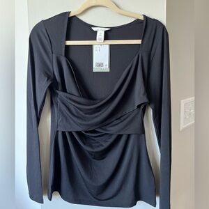 H&M Maternity/Nursing Black Long Sleeve Top
